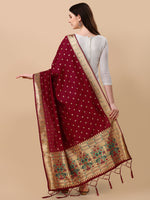 image, DEVANGI Fashion Women&#39;s Floral Silk Blend Patola Woven Dupatta

