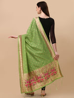 image, DEVANGI Fashion Women&#39;s Floral Silk Blend Patola Woven Dupatta
