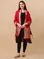 image, DEVANGI Fashion Women&#39;s Floral Silk Blend Patola Woven Dupatta
