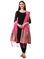 image, DEVANGI Fashion Women&#39;s Floral Silk Blend Patola Woven Dupatta
