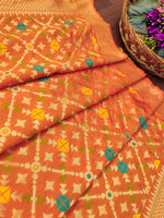 image, DEVANGI Fashion Women&#39;s Floral Silk Blend Patola Woven Dupatta
