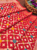 image, DEVANGI Fashion Women&#39;s Floral Silk Blend Patola Woven Dupatta
