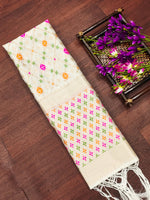 image, DEVANGI Fashion Women&#39;s Floral Silk Blend Patola Woven Dupatta
