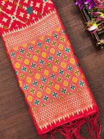 image, DEVANGI Fashion Women&#39;s Floral Silk Blend Patola Woven Dupatta
