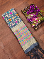 image, DEVANGI Fashion Women&#39;s Floral Silk Blend Patola Woven Dupatta
