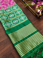 image, DEVANGI Fashion Women&#39;s Floral Silk Blend Patola Woven Dupatta
