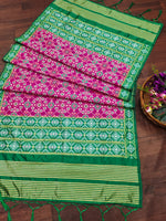 image, DEVANGI Fashion Women&#39;s Floral Silk Blend Patola Woven Dupatta
