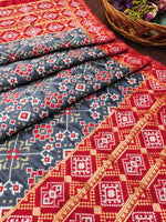 image, DEVANGI Fashion Women&#39;s Floral Silk Blend Patola Woven Dupatta

