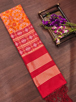 image, DEVANGI Fashion Women&#39;s Floral Silk Blend Patola Woven Dupatta
