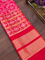 image, DEVANGI Fashion Women&#39;s Floral Silk Blend Patola Woven Dupatta

