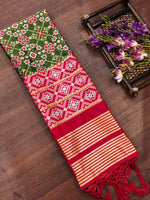 image, DEVANGI Fashion Women&#39;s Floral Silk Blend Patola Woven Dupatta
